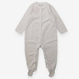 Sleepsuit white velour pink polka dots