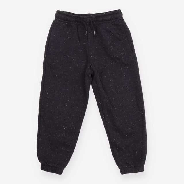 Fleece Cuffed Jogger Charcoal with White Bits
