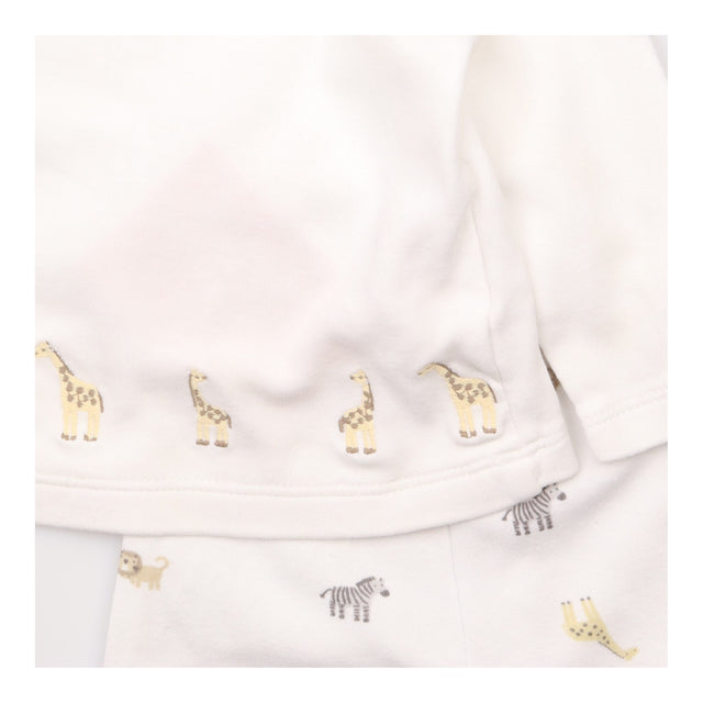 Outfit top and bottom white animals 
