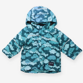 Blue cloud patterned waterproof coat 