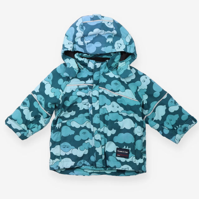 Blue cloud patterned waterproof coat 