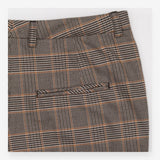Checked Trousers grey Camel Tapered Slim Leg