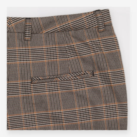 Checked Trousers grey Camel Tapered Slim Leg