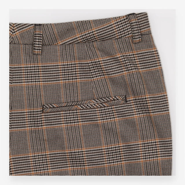 Checked Trousers grey Camel Tapered Slim Leg