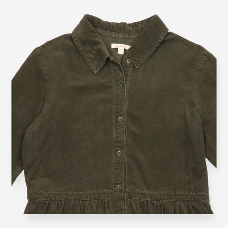 Dress Barbour Ayla Olive Green Corduroy Tiered Mid