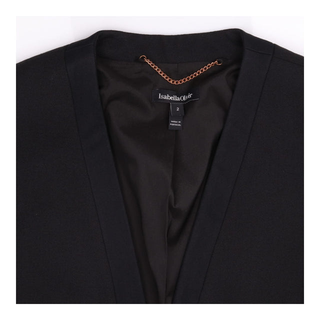 Maternity Blazer Black Longline Tie Back Collarles