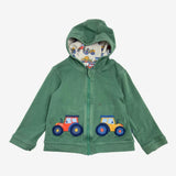Green Tractor Hoodie Reversible