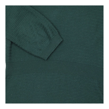 Knit Dress Dark Green Long Sleeve Fit Flare Textur