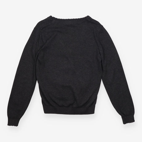 School cardigan grey bow on pockets