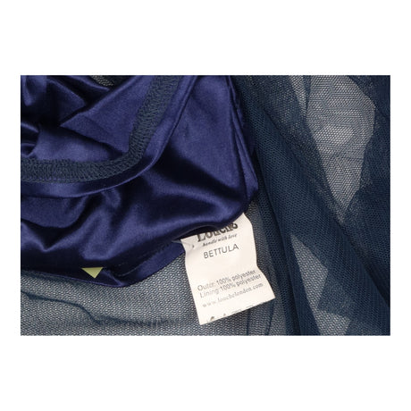 Bettula Pleated Tulle Mesh Midi Skirt Navy Blue