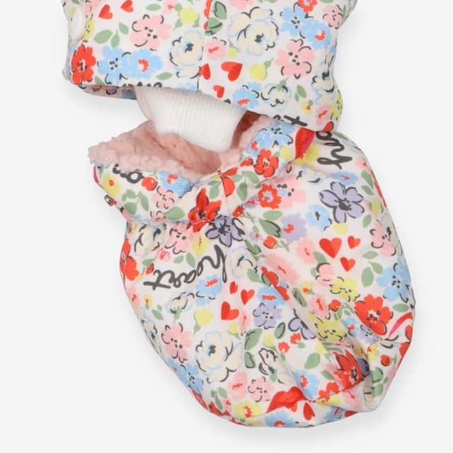 Pramsuit White with Multi Coloured Flowers