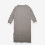 Jumper Dress Grey Pure Wool V-Neck Maxi