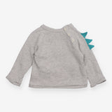 Sweater Grey Zip Dinosaur Mouth