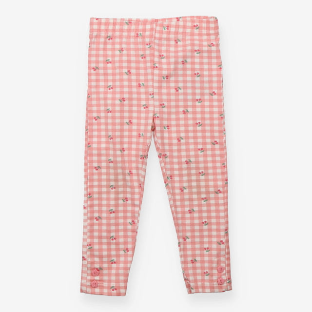 Leggings pink check cherry