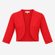 Red Cropped Open Front Knitted Bolero Cardigan