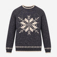 Jumper Crew Neck Snowflake Knit Blue Grey