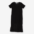 Black crochet knit midi dress with matching slip