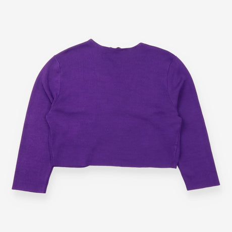 Deep Purple Fine Knit Open Cropped Shr