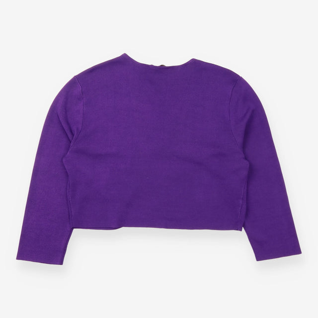 Deep Purple Fine Knit Open Cropped Shr