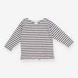 Tee LS white blue stripe