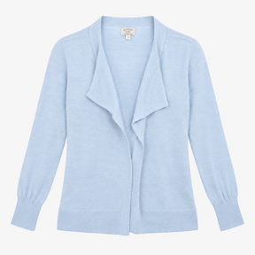 Pale Blue Linen Blend Longline Cardigan