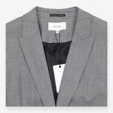 Reiss Black White Micro Check Single Breasted Blaz