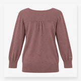 Cardigan Brown Fine Knit Scoop Neck Button Down