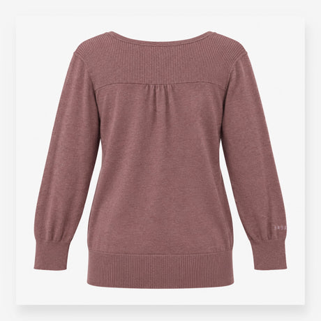 Cardigan Brown Fine Knit Scoop Neck Button Down