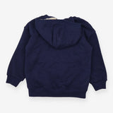 Hoodie zipped navy fleece lining