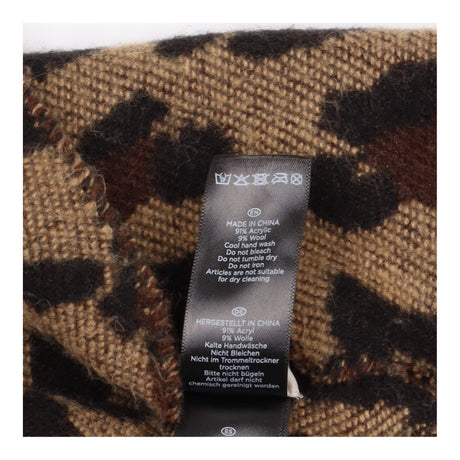 Scarf Animal Print Fringed Brown