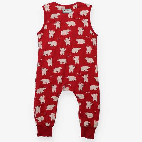 Jersey Romper Red Cheeky Bear Print