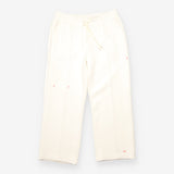 Wide-Leg Joggers in Ivory Premium Interlock Jersey