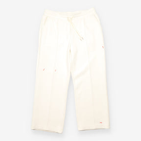 Wide-Leg Joggers in Ivory Premium Interlock Jersey