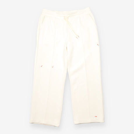 Wide-Leg Joggers in Ivory Premium Interlock Jersey