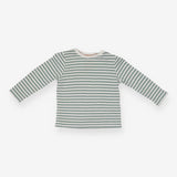 Cream and Green Striped Long Sleeve