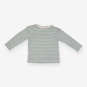 Cream and Green Striped Long Sleeve