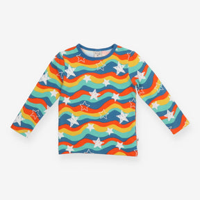 T-Shirt Long Sleeve Rainbow Waves with Stars