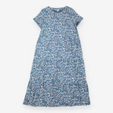 Midi Dress Cotton Blue Floral