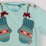 Outfit blue mittens igloo penguins