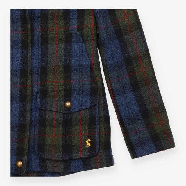 Field Jacket Navy Green Red Check Cord Collar