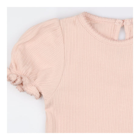 Bodysuit Short Sleeve Pink Frill