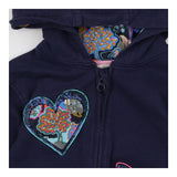 Hoodie Navy Sequin Heart, Flower and Butterfly