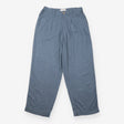Wide Leg Linen Trousers Navy Pleat Front Relaxed F