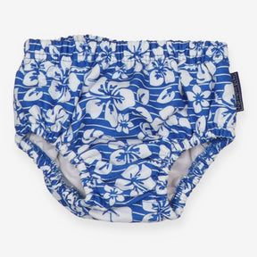 Blue hibiscus swim nappy
