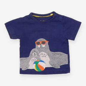T-Shirt Short Sleeve Navy with Cool Seal Appliques