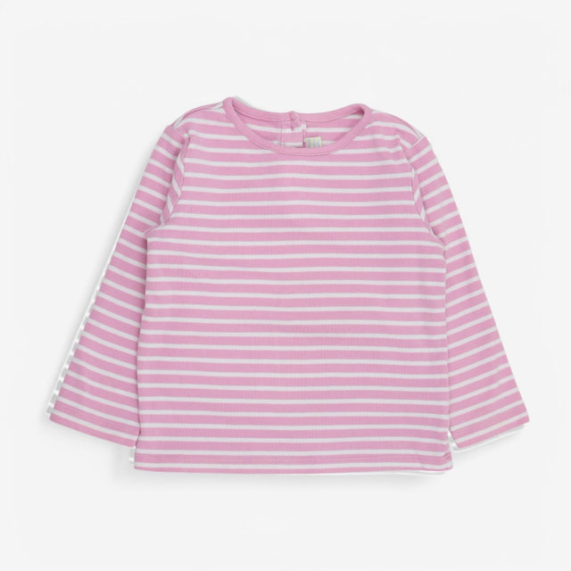 Tee LS Pink Striped