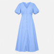 Maxi Dress Light Blue Button Front Maternity Nursi