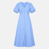 Maxi Dress Light Blue Button Front Maternity Nursi