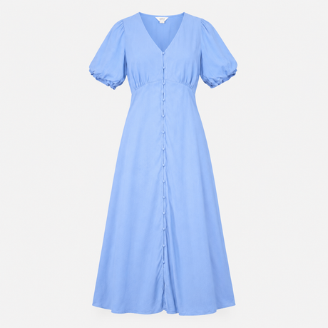 Maxi Dress Light Blue Button Front Maternity Nursi