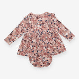 Pink Floral Bodysuit with Long Sleeve 